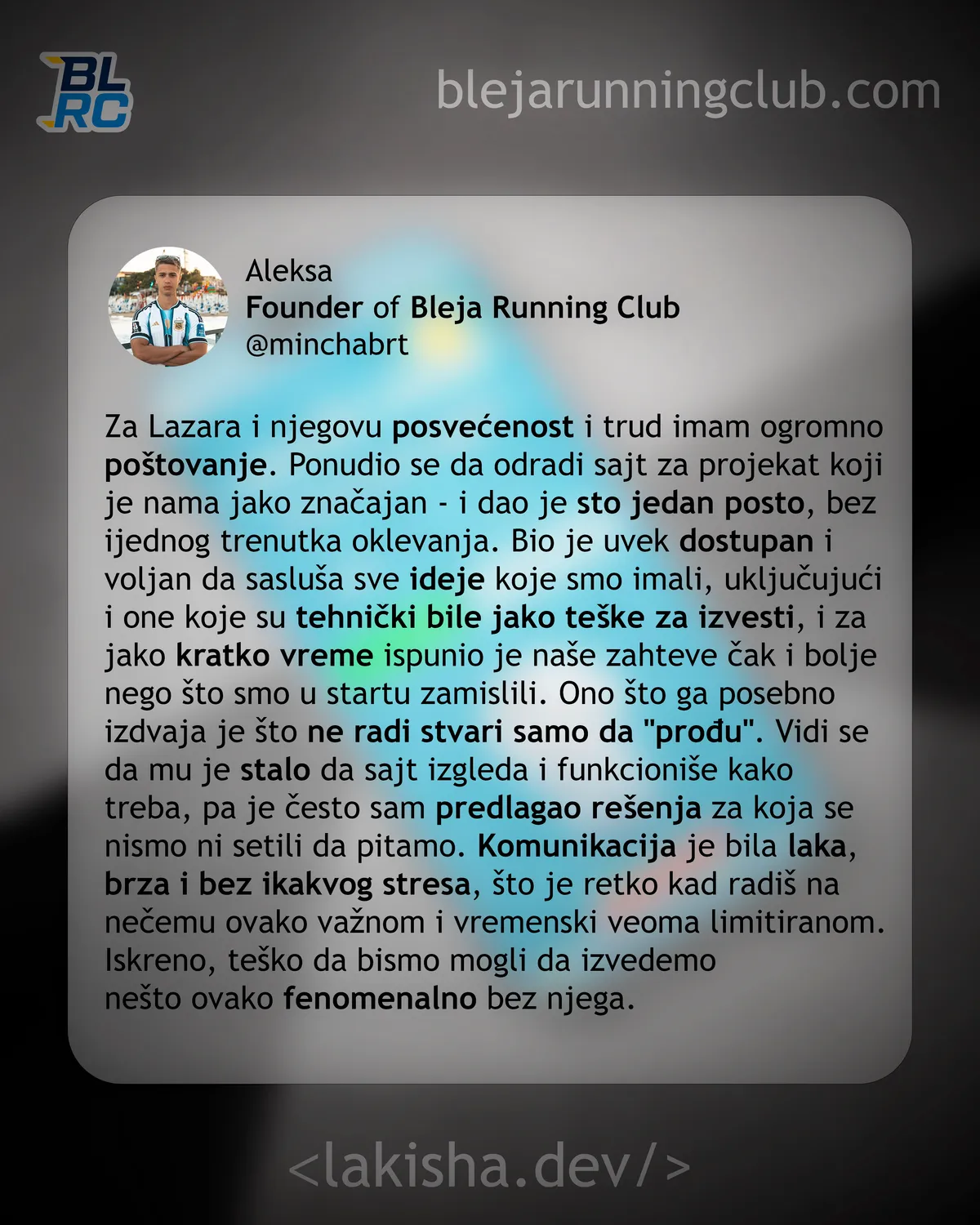 BLEJA Running Club Instagram post 2/2